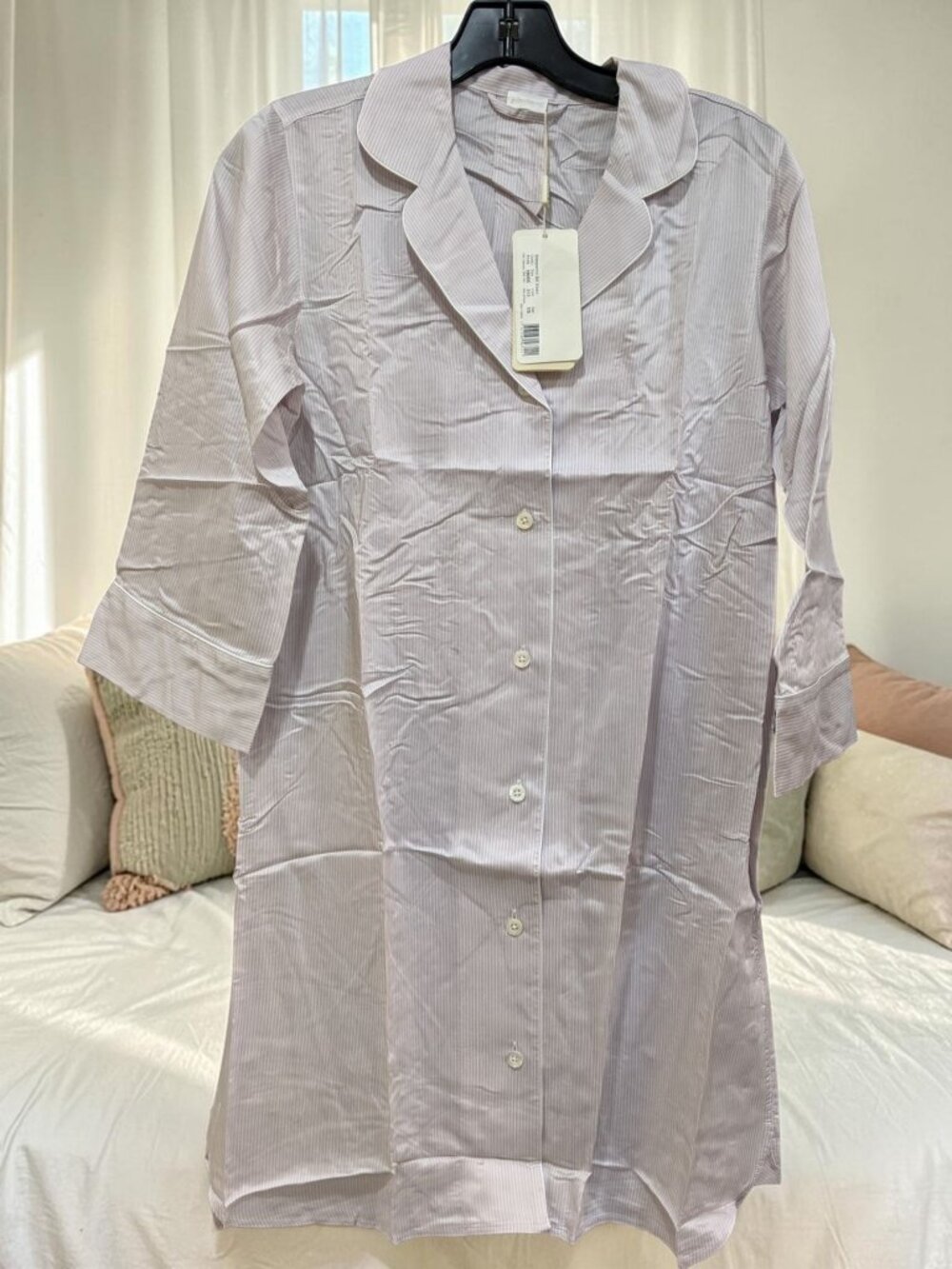 Zimmerli Women's  Sleepshirt 3/4 Sleeve  - Lilac Stripes Size XS  NEW WITH TAGS!